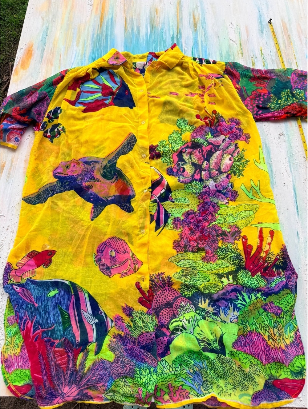 Unlabeled under the sea cover-up dress shirt